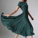 Maxi dress linen dress woman Green dress flowy dress#ad#dress .