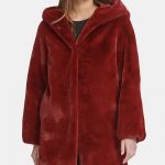 DKNY Hooded Faux-Fur Coat & Reviews - Coats - Women - Macy