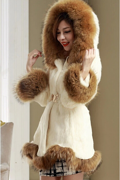 HIDAHIDA hot Fashion Winter Faux Fur Coat Women High Grade Belt .
