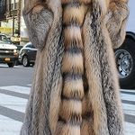 Full Length Cross Fox Fur Coat Tuxedo Cross Fox F