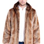Men's Coyote Hooded Faux Fur Jacket | Mens Faux Fur Hooded Jackets .