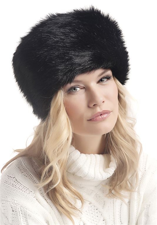 Black Fox Faux Fur Russian Hat | Womens Faux Fur Ha