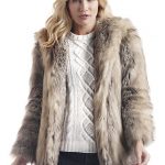 Grey Fox Hooded Faux Fur Jacket | Womens Faux Fur Jacke