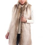 Russian Wolf Knee-Length Faux Fur Vest | Womens Faux Fur Vests .