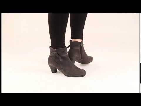 Gabor Tiffey Grey Suede Modern Suede Zip Ankle Boots - YouTu