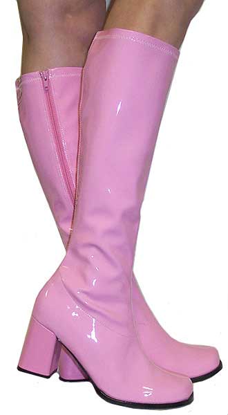 3" Go-go Boots in Baby Pink Vinyl Patent Leath