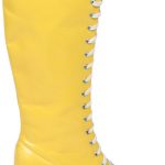 Women's Yellow Lace-Up Zipper Go Go Boots | Yellow Costume Shoes .