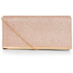 New Look Rose Gold Glitter Clutch (62 BRL) ❤ liked on Polyvore .