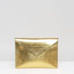 Leather Satchel Company Clutch Bag in Antique Gold | AS