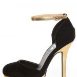 Merci 2 Black and Gold D'Orsay Platform Heels - $39.