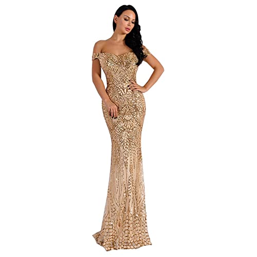 Long Gold Sequin Dress: Amazon.c