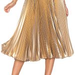 Frankie Pleated Skirt in Light Gold | REVOL