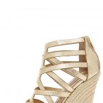 Pretty Gold Wedges - Caged Heels - Espadrille Wedges - $139.