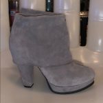 Steve Madden Shoes | Gray Suede Heeled Ankle Boots | Poshma