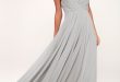 Lovely Light Grey Dress - Maxi Dress - Bridesmaid Dre