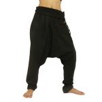 Aladdin Pants Harem Pants - Cotton Large Side Pocket - Black PC008-