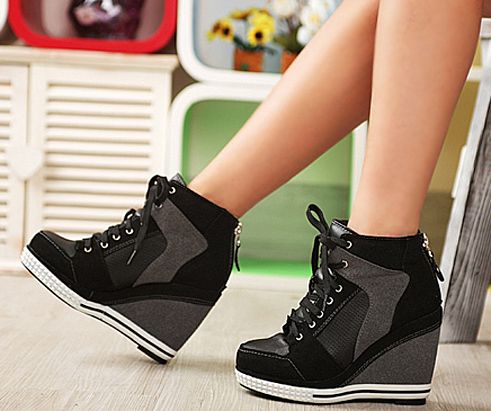 high heel wedge sneakers | ... sneaker platform high heels shoes .