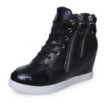 Brand New Girls high heels Sneakers PU leather 7cm height .