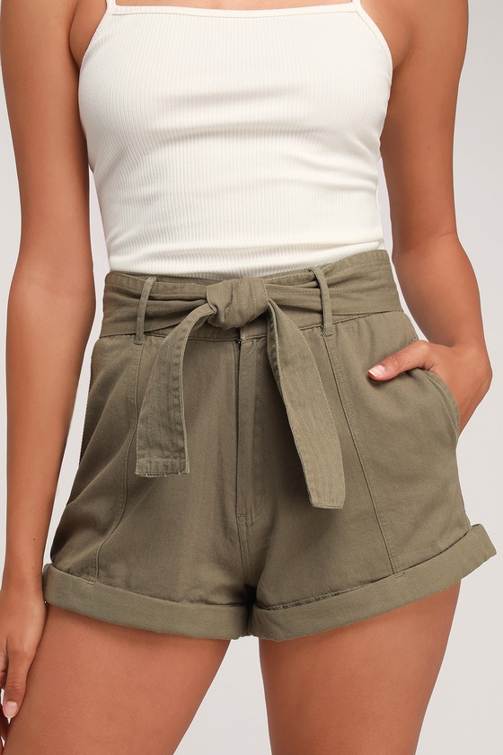Billabong Day After Day - Olive Green Shorts - High-Waisted Sho