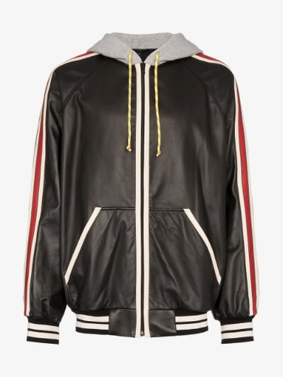 Gucci hooded leather jacket | Brow