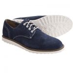 Hush Puppies Derby Wedge Shoes Water Resistant Suede Navy Suede .