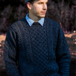 Mens Irish Wool Aran Sweater | Boyne Valley Knitwear .