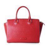 Leather East West double handle Handbag for Women Made in Italy .