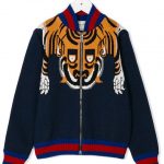 Shop Gucci Kids tiger knit jacket . | Designer bomber jacket, Kids .