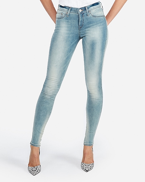 Mid Rise Faded Jean Leggings | Expre