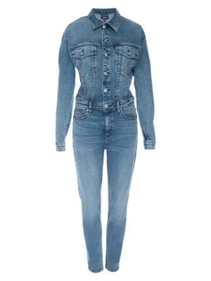 Hudson Jeans - Fitted Stretch Denim Jumpsuit - saks.c