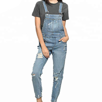 Latest Ripped Custom Jean Overalls Ladies Jeans Jumpsuit - Buy .