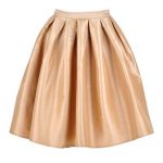Get The Looks Online Wardrobe. Full Pleated Knee-length Skirt in Bei