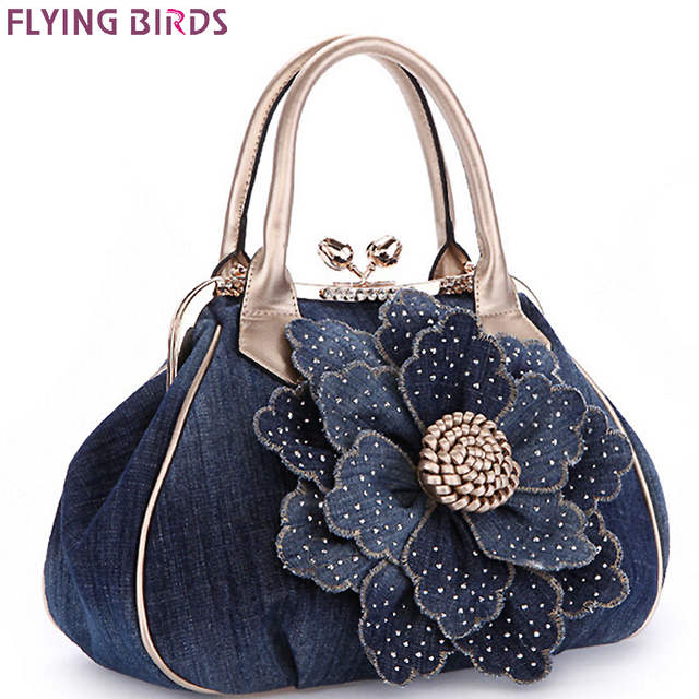 FLYING BIRDS Designer Women Handbag Vintage Flower Women's Tote .