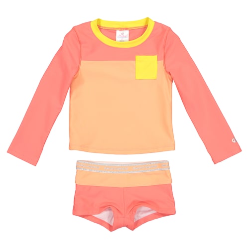 Toddler Girl Skechers Colorblock Rash Guard & Swim Shorts S