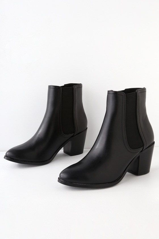 Cute Black Bootie - Black Ankle Boot - Vegan Leather Boot