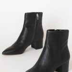 Dolce Vita Bel - Black Leather Ankle Boots - High Heel Booti