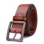 China 2019 Fashion Design Mens Vintage Rivets Brown Leather Belts .