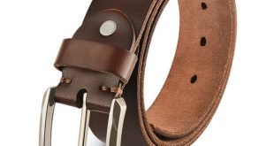 Genuine Leather Belts For Men, 100% Full Grain Leather Belt, With .