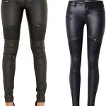PU Leather Denim Pants for Women Sexy Tight Stretchy Rider .