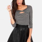 Cute Black Skirt - Vegan Leather Skirt - Mini Skirt - $43.