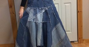 Long Denim Skirt/Long Jean Skirt/Denim Maxi by sewsomer on Etsy .
