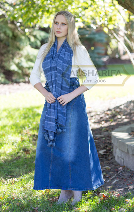 Long Denim Skirt, Tall Skirt, Denim Skirts Knee Length, Islamic .