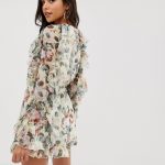 Forever Unique floral long sleeve playsuit | AS