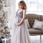 Sequin Maternity Dresses Baby Shower Gowns with Tulle Skirt .
