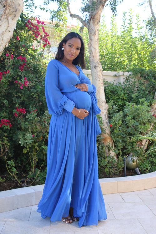 blue maternity wrap dress from chicbumpclub baby shower | Dresses .