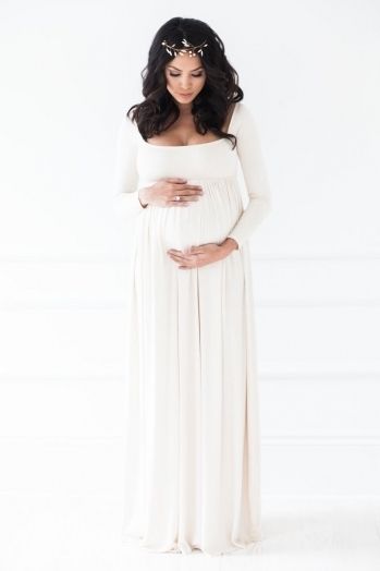 White Maternity Dress For Baby Shower | Maternity dresses for baby .