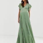 ASOS DESIGN Maternity maxi dress with godet lace inserts | AS