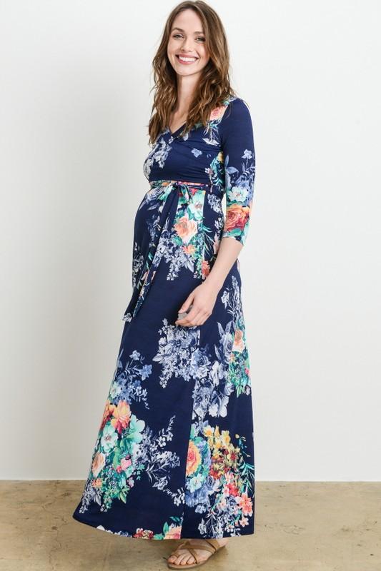 Floral Long Sleeve Maxi Dress – For All of Maternity L