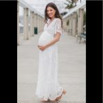 Pinkblush Dresses | White Lace Mesh Overlay Maternity Maxi Dress .