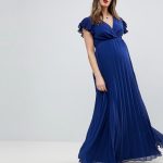ASOS Maternity Pleated Maxi Dress with Flutter Sleeve | AS